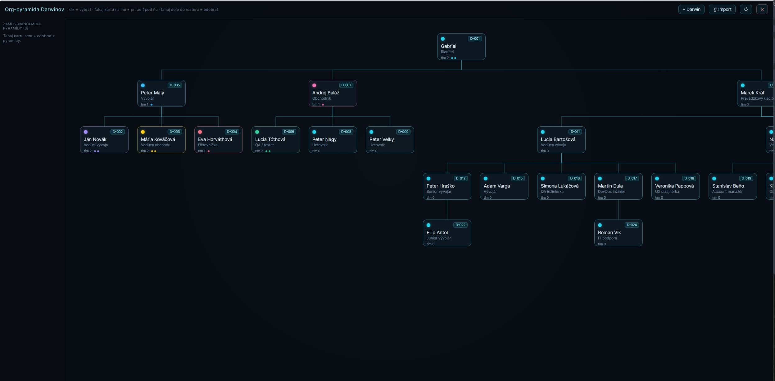 Darwin org pyramid — team overview